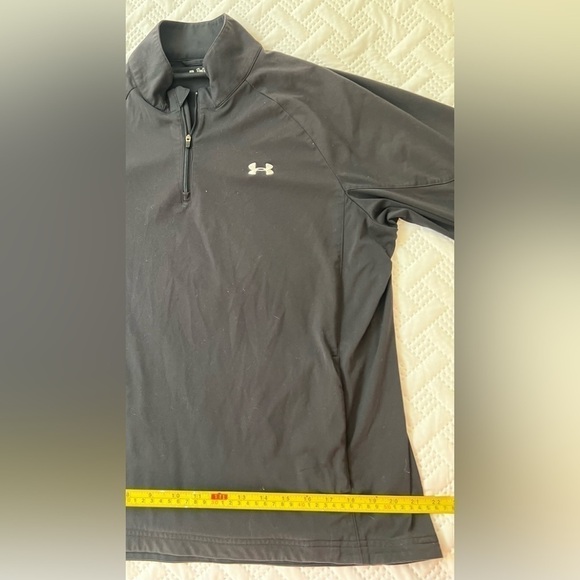 UNDER Armour Adult Medium AllSeasons Polyester Black 1/4 Zip Long Sleeved Jacket - Picture 4 of 8